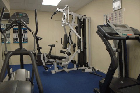 A modern gymnasium is available for residents